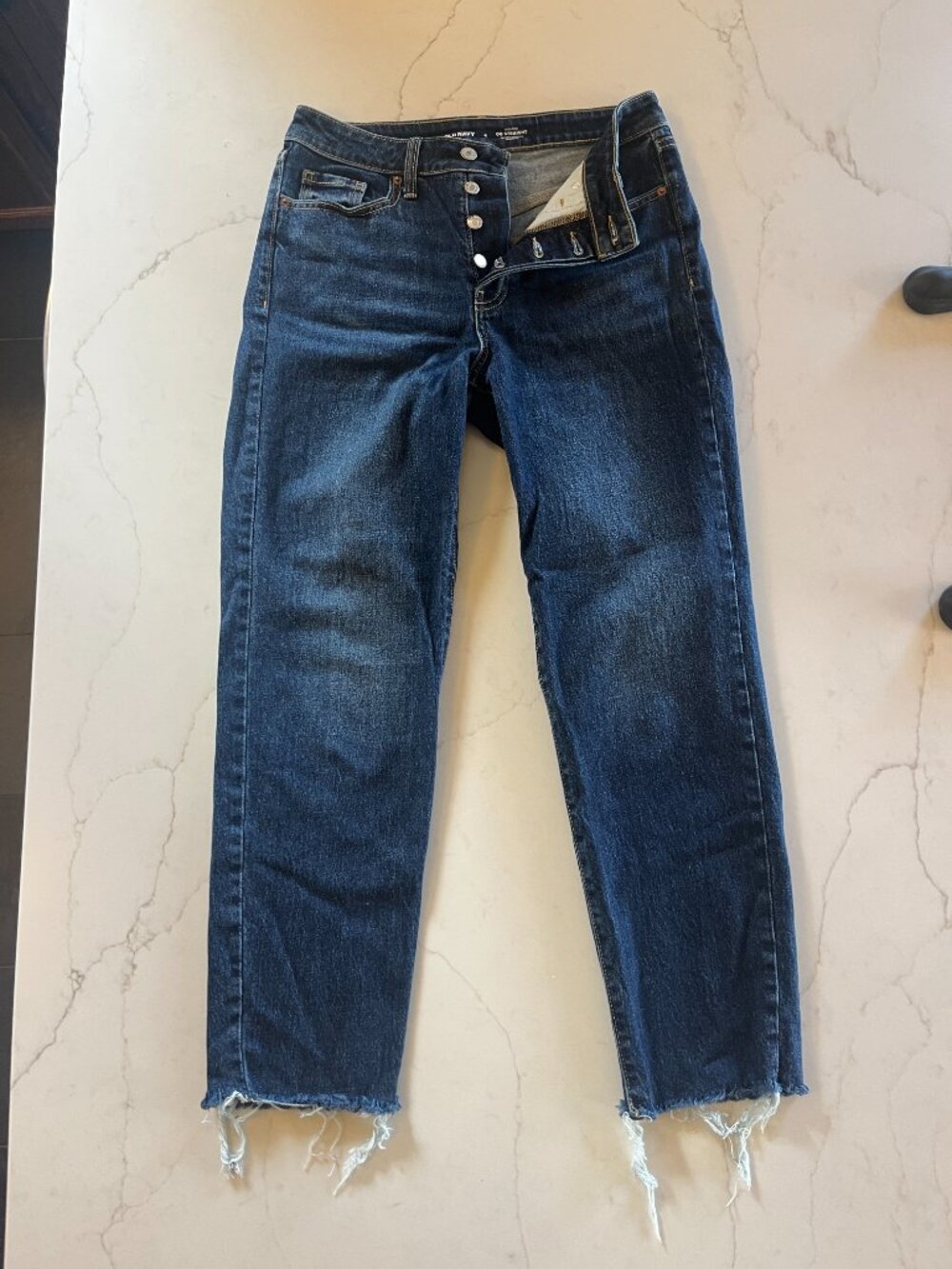 Old Navy OG Straight High Rise Raw Hem Ankle Jeans Size 4